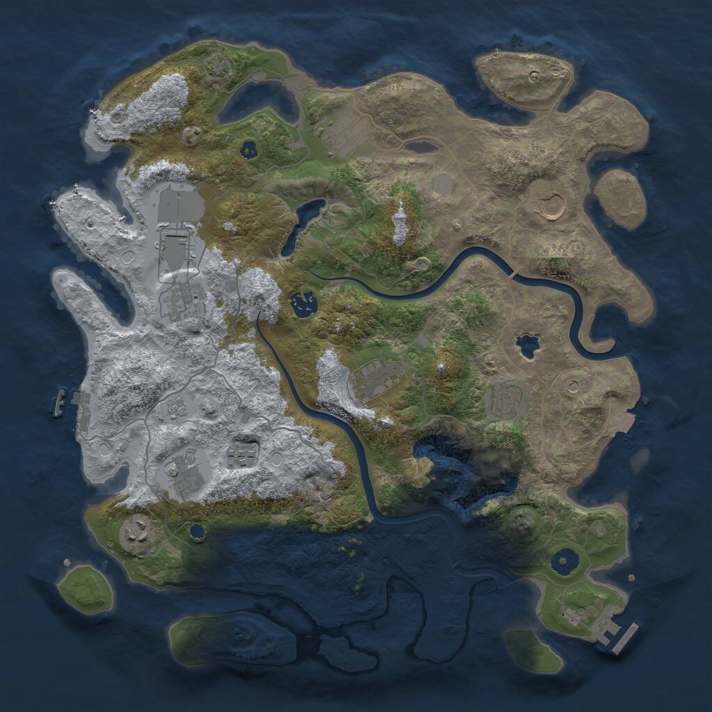 Rust Map: Procedural Map, Size: 4000, Seed: 1448805193, 16 Monuments