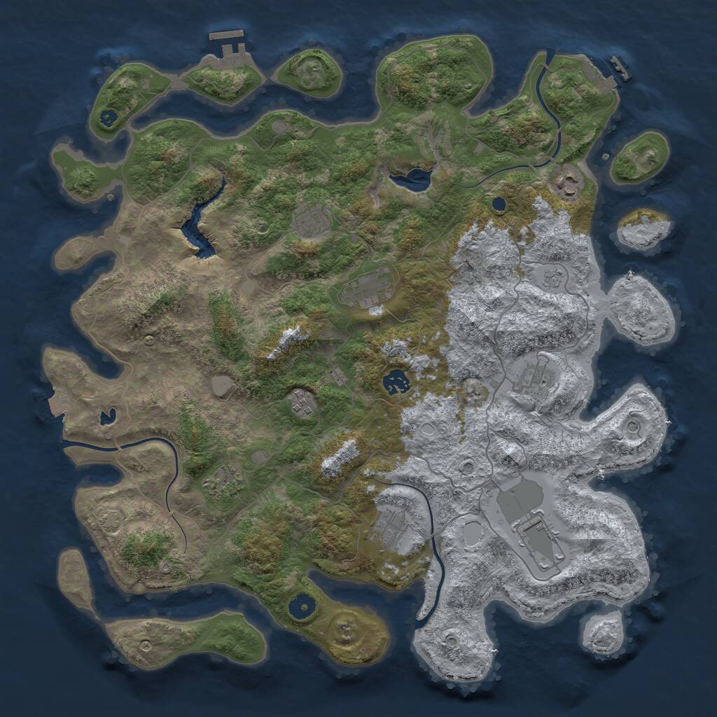 Rust Map: Procedural Map, Size: 4200, Seed: 6666687, 15 Monuments