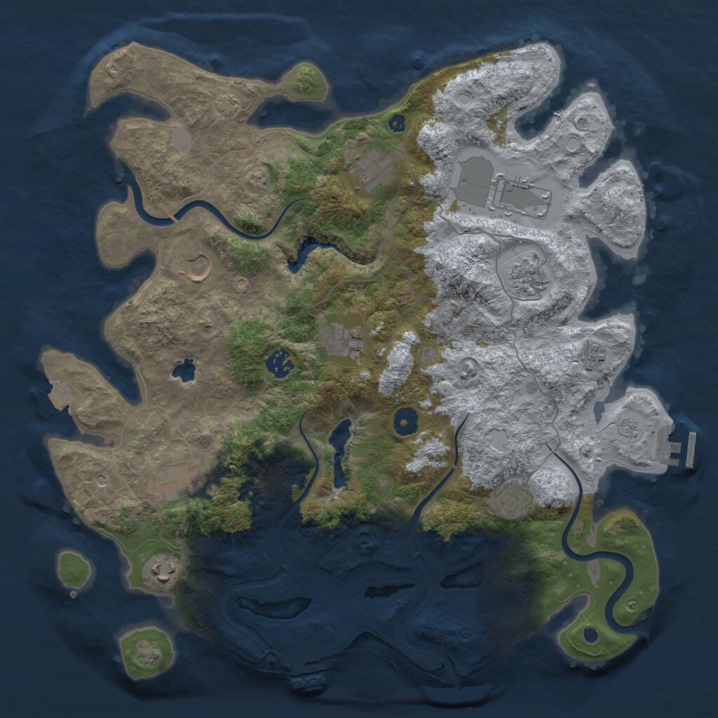 Rust Map: Procedural Map, Size: 4000, Seed: 15618718, 16 Monuments