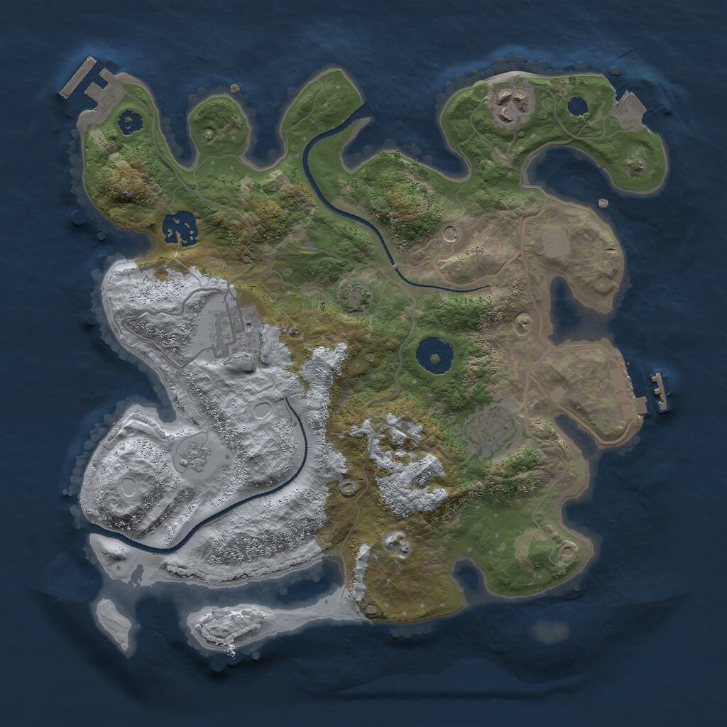 Rust Map: Procedural Map, Size: 3000, Seed: 1700000, 10 Monuments