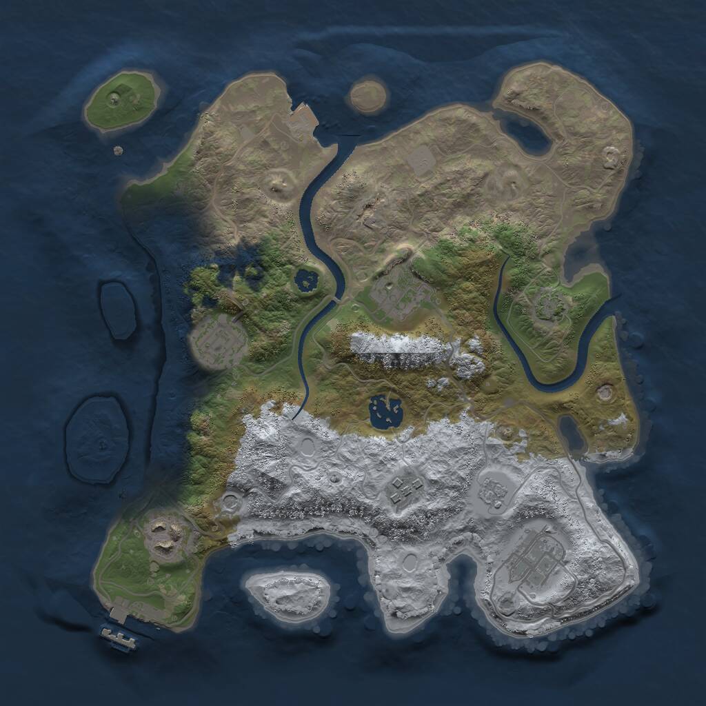 Rust Map: Procedural Map, Size: 3000, Seed: 634667226, 11 Monuments