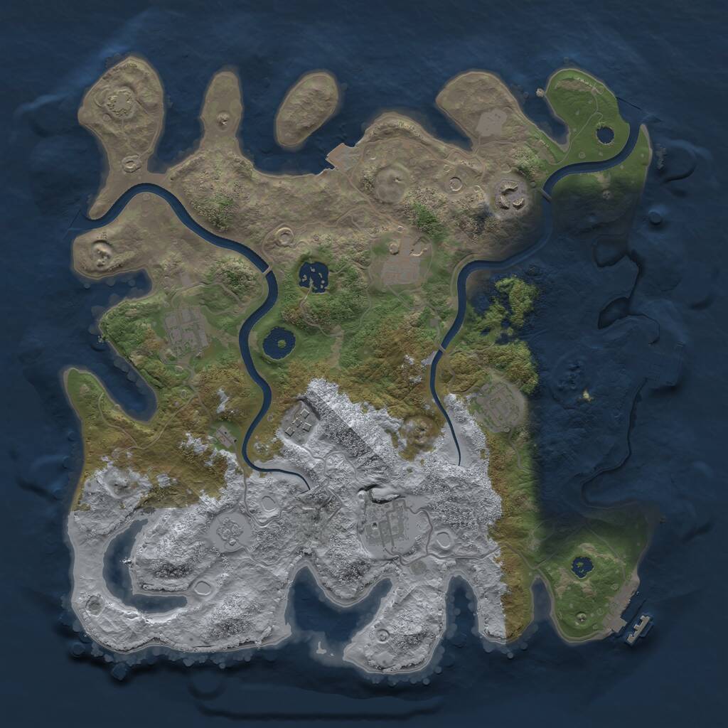 Rust Map: Procedural Map, Size: 3496, Seed: 8800055, 13 Monuments