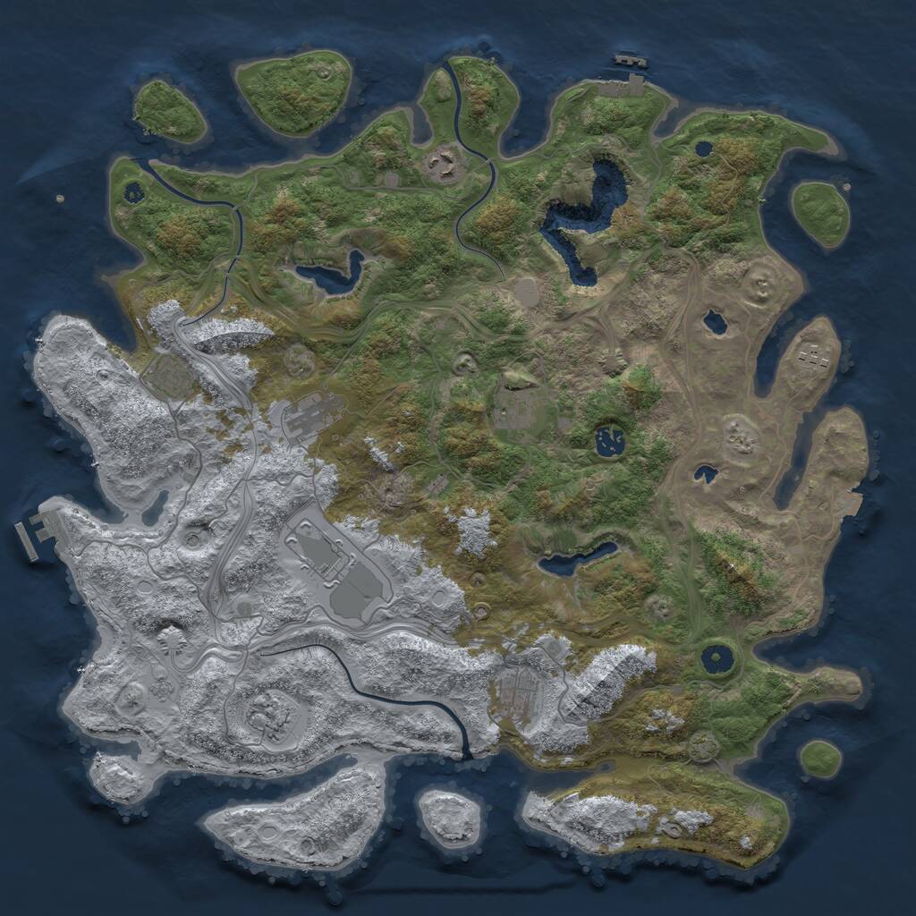 Rust Map: Procedural Map, Size: 4500, Seed: 447999431, 15 Monuments