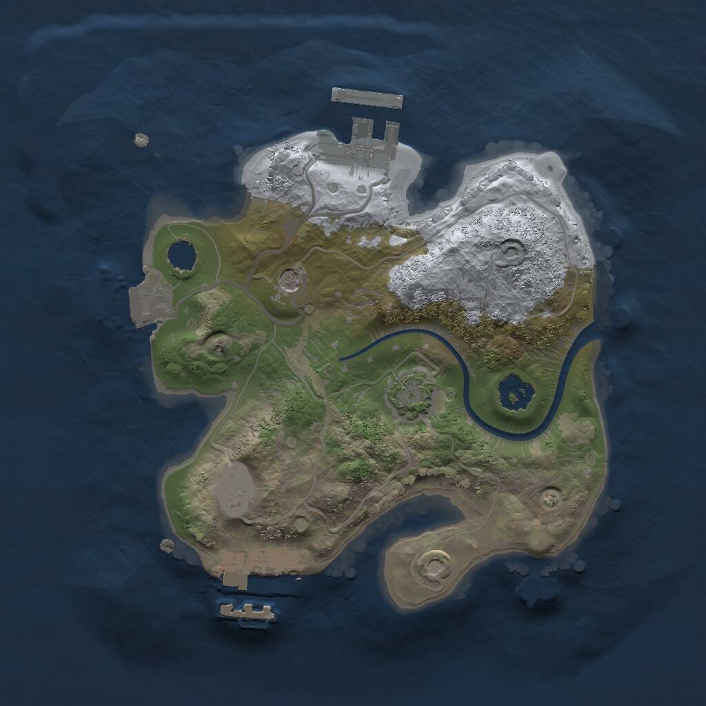 Rust Map: Procedural Map, Size: 2000, Seed: 99610242, 5 Monuments