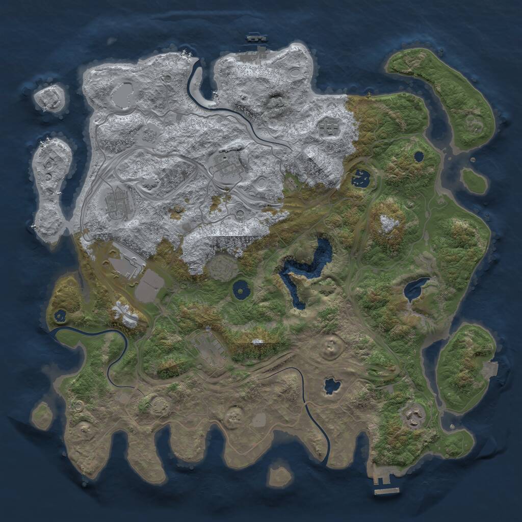 Rust Map: Procedural Map, Size: 4250, Seed: 1616993769, 14 Monuments