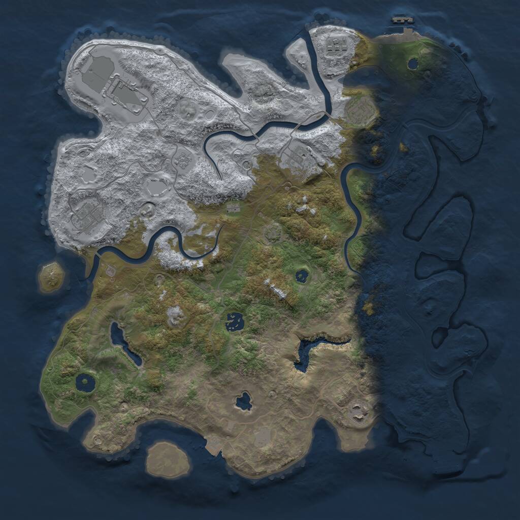 Rust Map: Procedural Map, Size: 4000, Seed: 1810578958, 13 Monuments