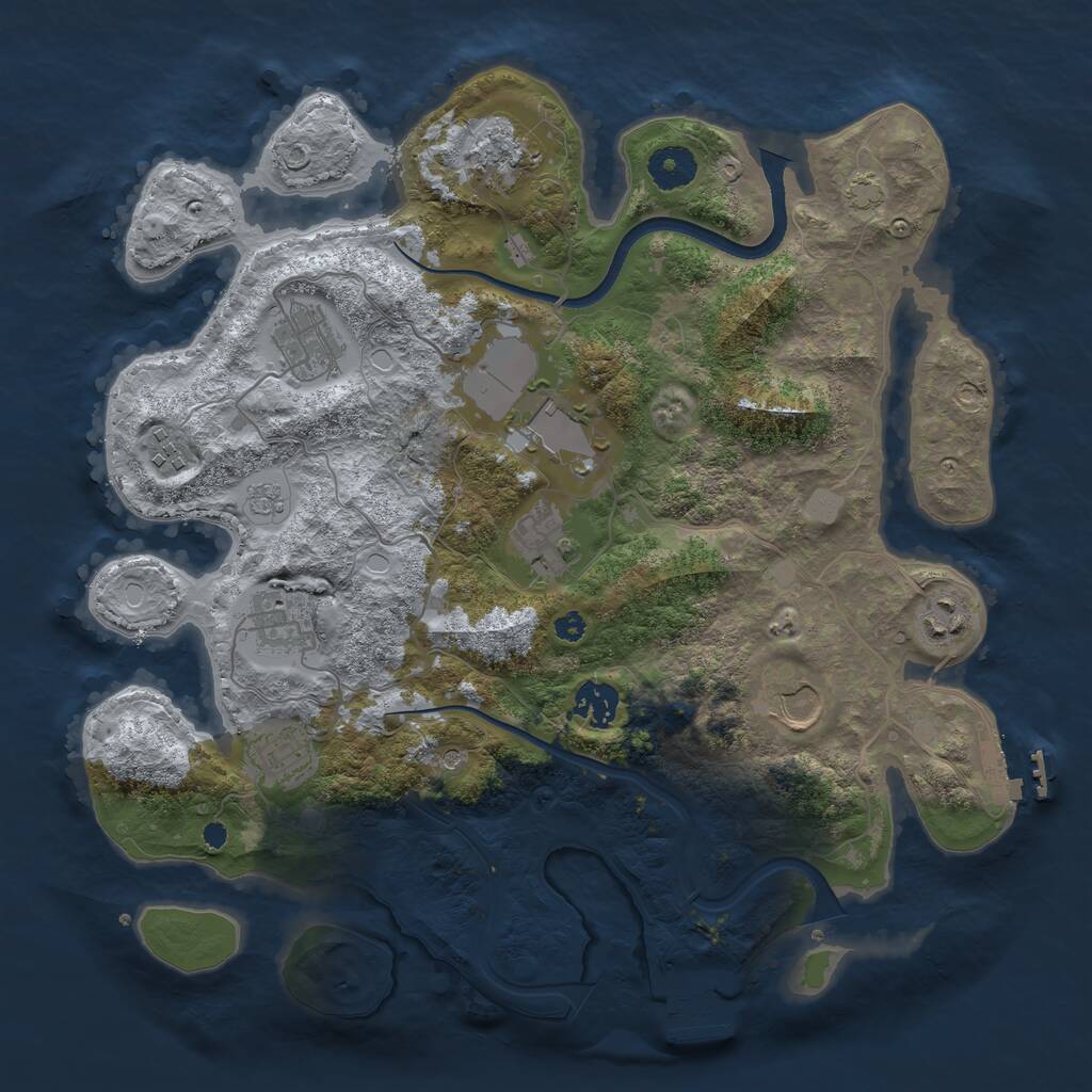 Rust Map: Procedural Map, Size: 3600, Seed: 1331804292, 16 Monuments