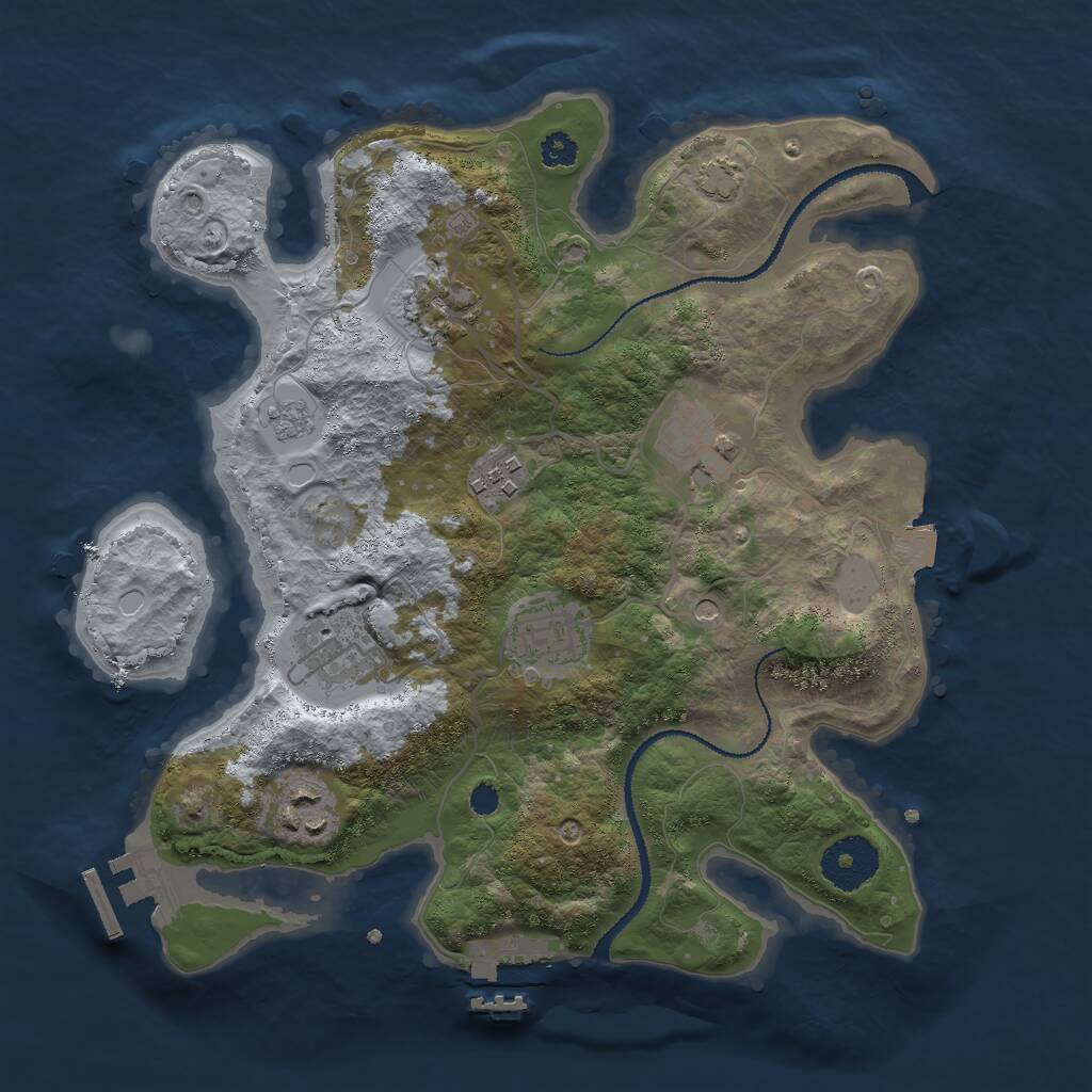 Rust Map: Procedural Map, Size: 3000, Seed: 118217711, 12 Monuments