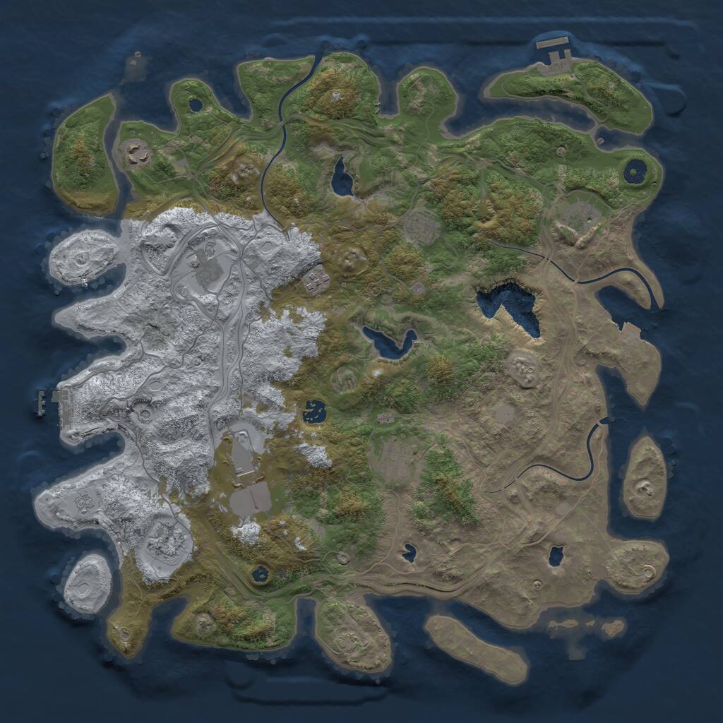 Rust Map: Procedural Map, Size: 4500, Seed: 630874887, 15 Monuments