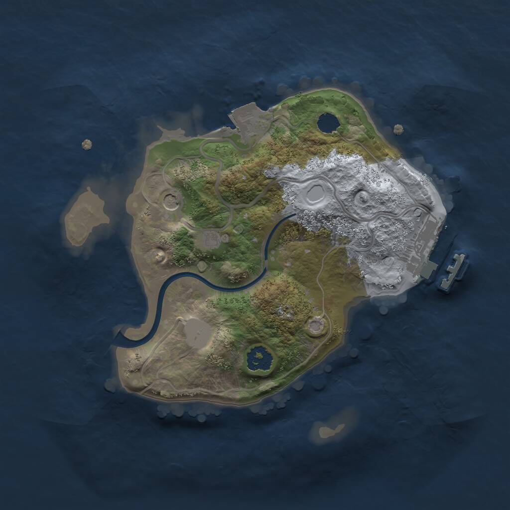 Rust Map: Procedural Map, Size: 2000, Seed: 1190665649, 3 Monuments