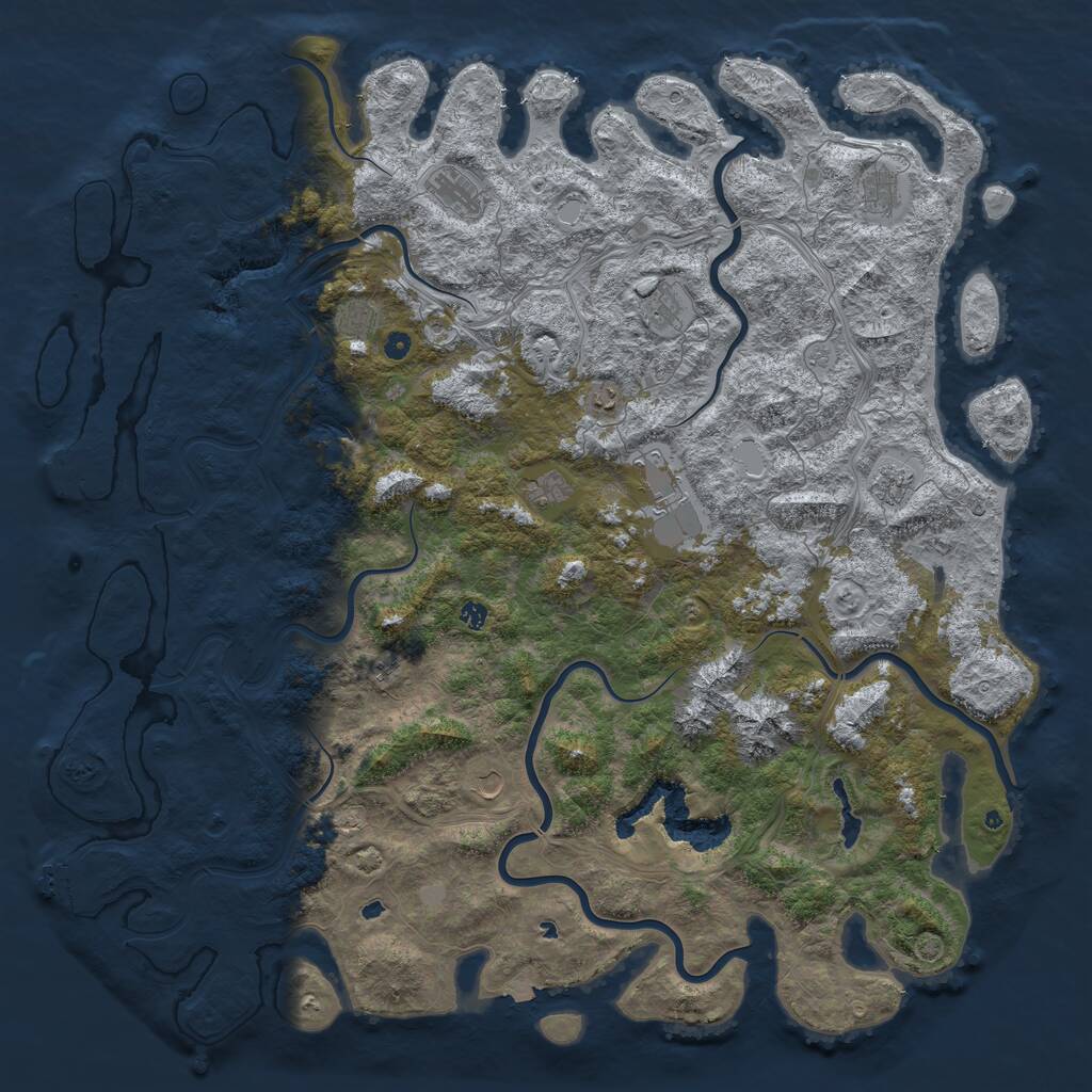 Rust Map: Procedural Map, Size: 6000, Seed: 454645, 17 Monuments