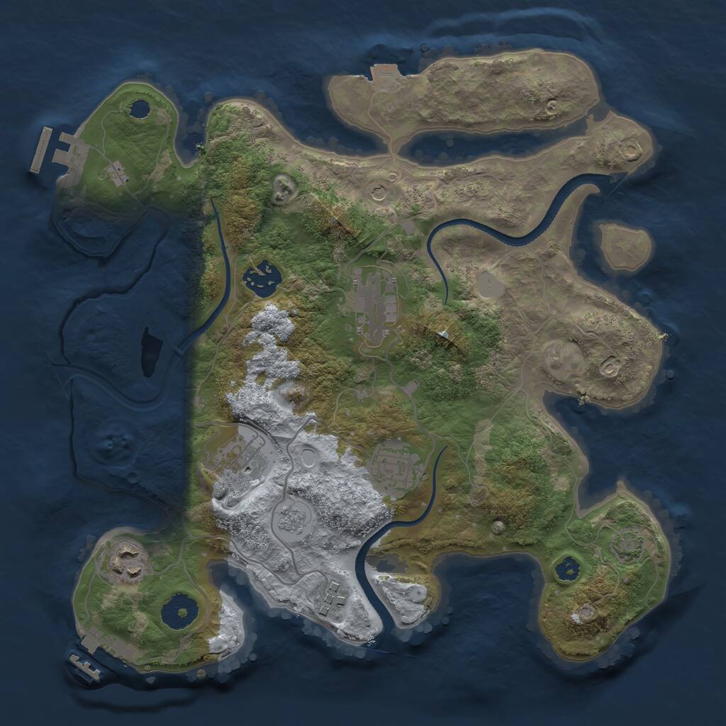 Rust Map: Procedural Map, Size: 3100, Seed: 1145457653, 12 Monuments