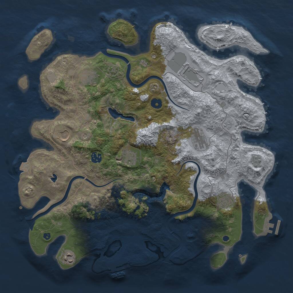 Rust Map: Procedural Map, Size: 4000, Seed: 965910977, 15 Monuments