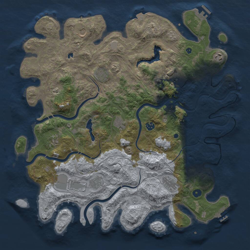 Rust Map: Procedural Map, Size: 4400, Seed: 8866687, 17 Monuments