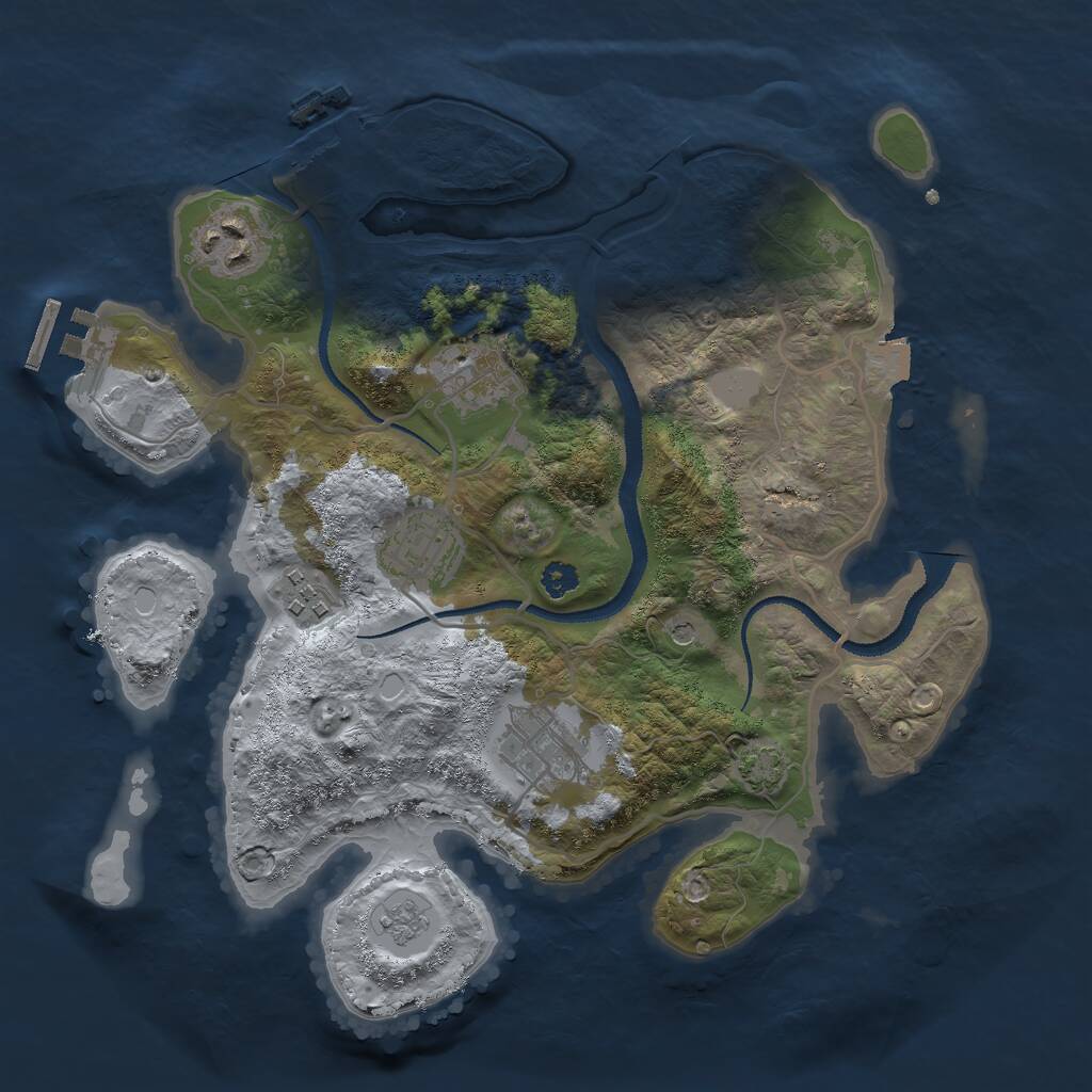 Rust Map: Procedural Map, Size: 3000, Seed: 88625, 11 Monuments