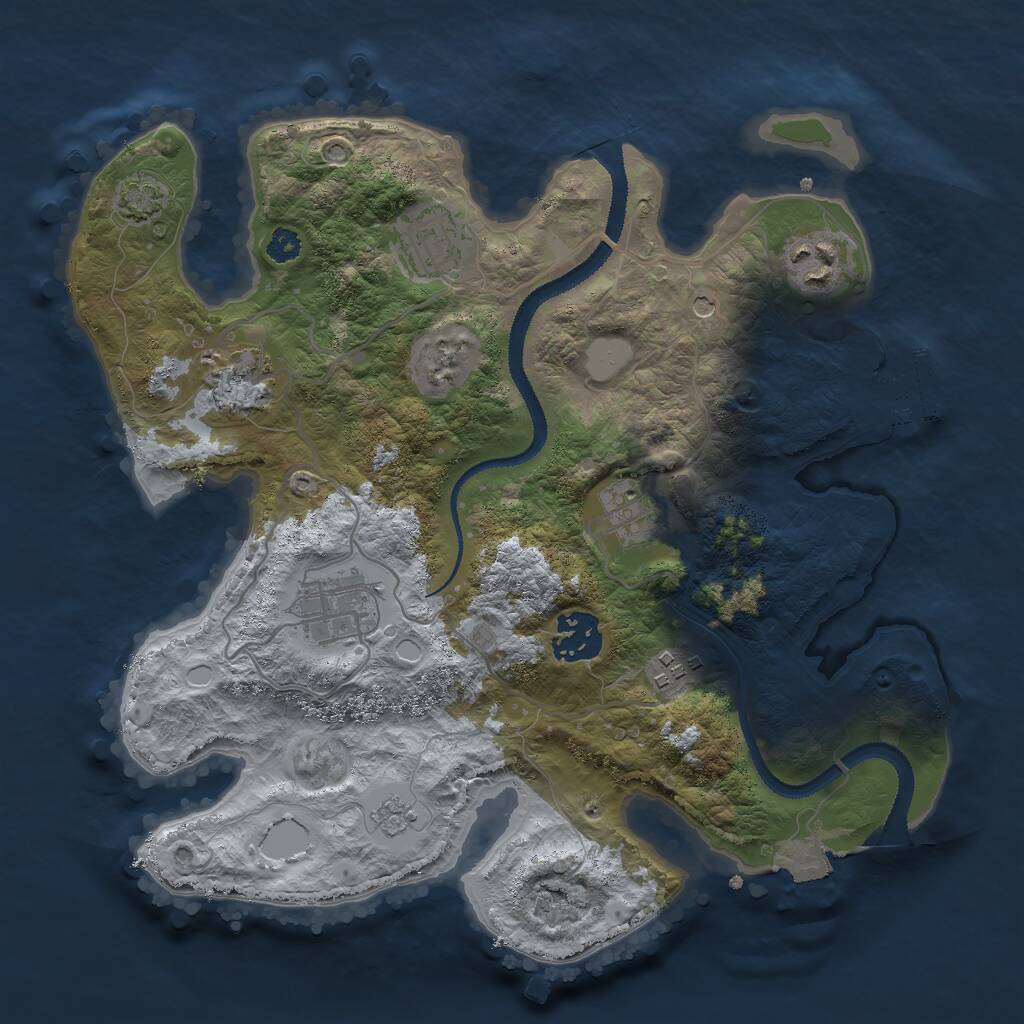 Rust Map: Procedural Map, Size: 3000, Seed: 12589, 12 Monuments