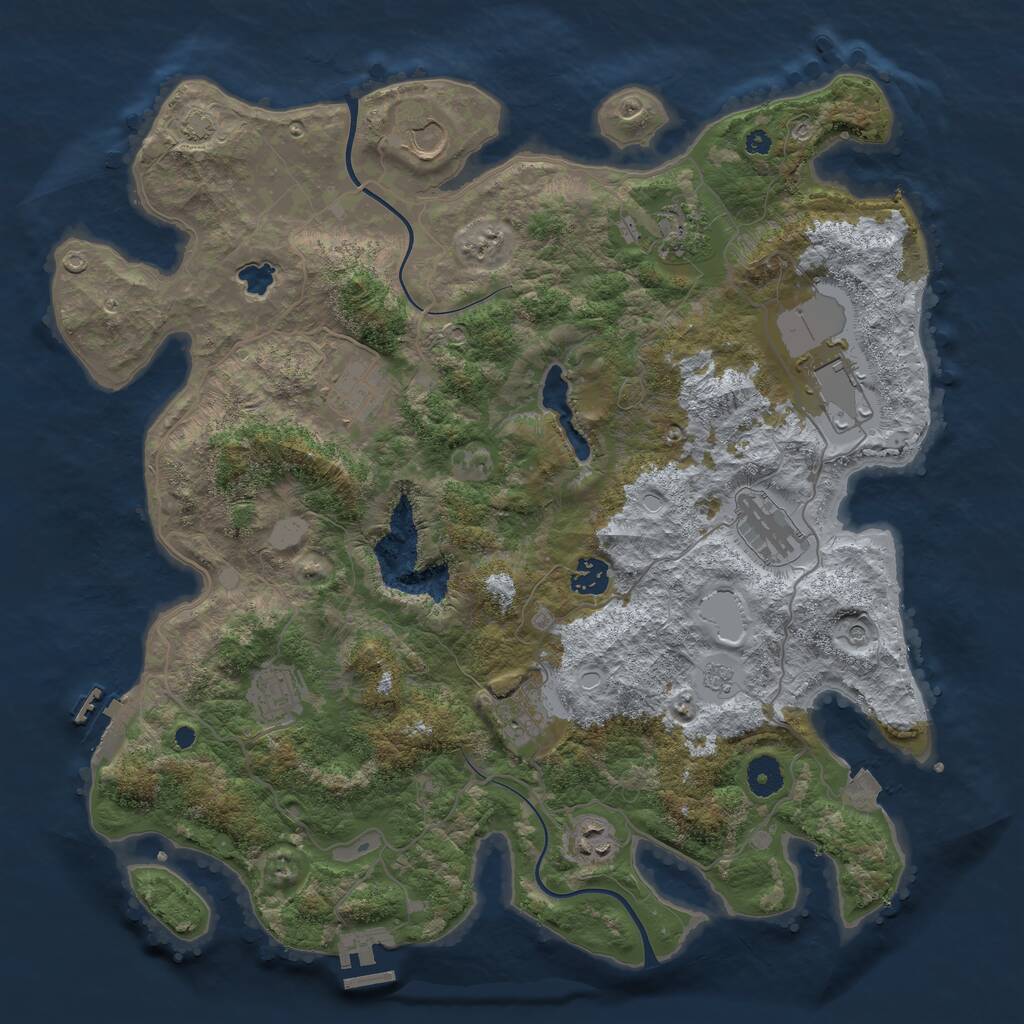 Rust Map: Procedural Map, Size: 4000, Seed: 8196, 15 Monuments