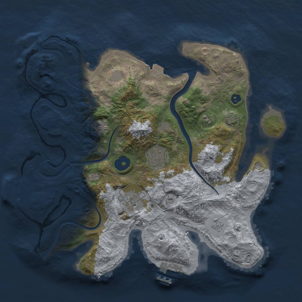 Rust Map: Procedural Map, Size: 3015, Seed: 1015521593, 9 Monuments