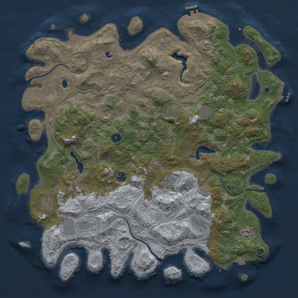 Rust Map: Procedural Map, Size: 4800, Seed: 8866687, 16 Monuments
