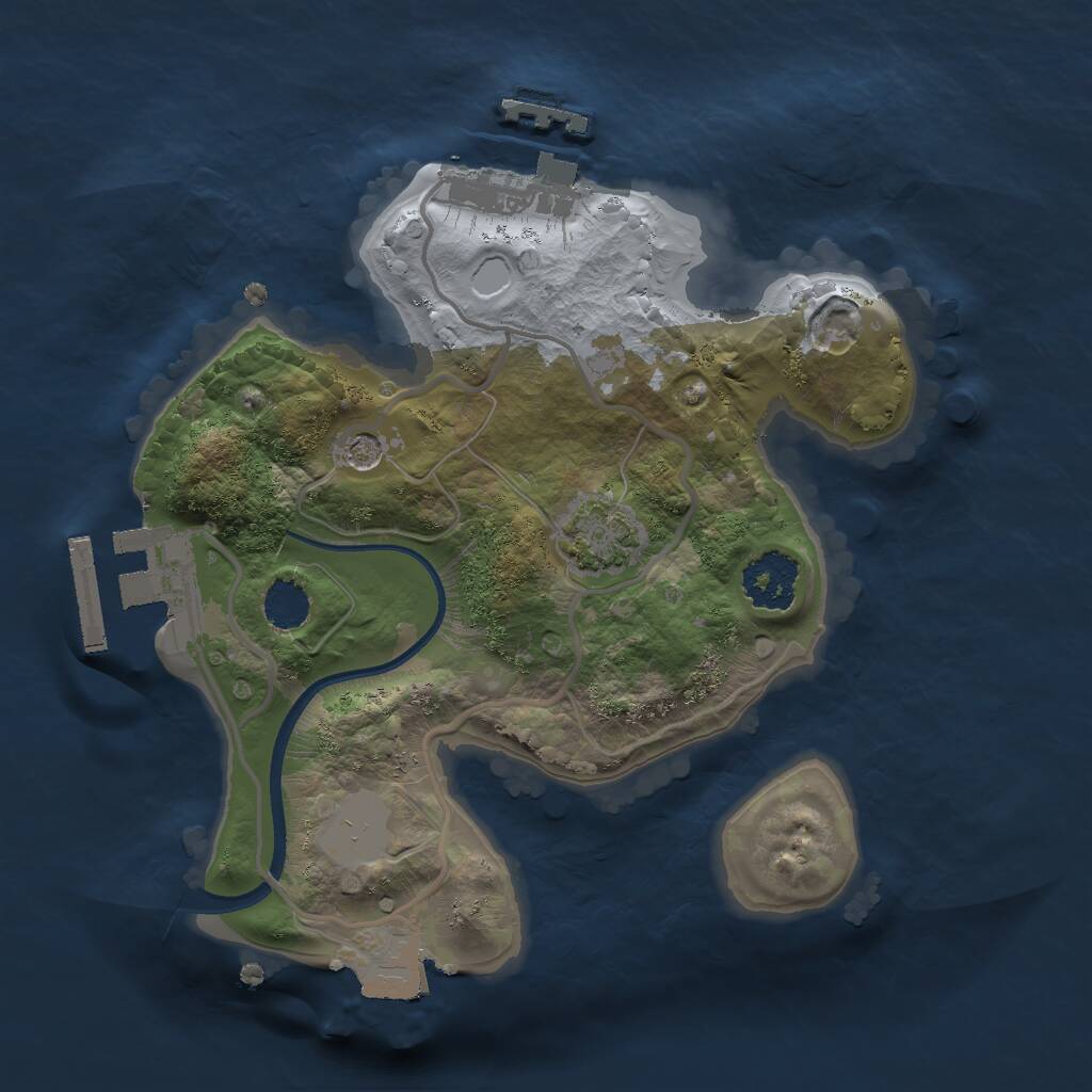 Rust Map: Procedural Map, Size: 1911, Seed: 31000, 5 Monuments