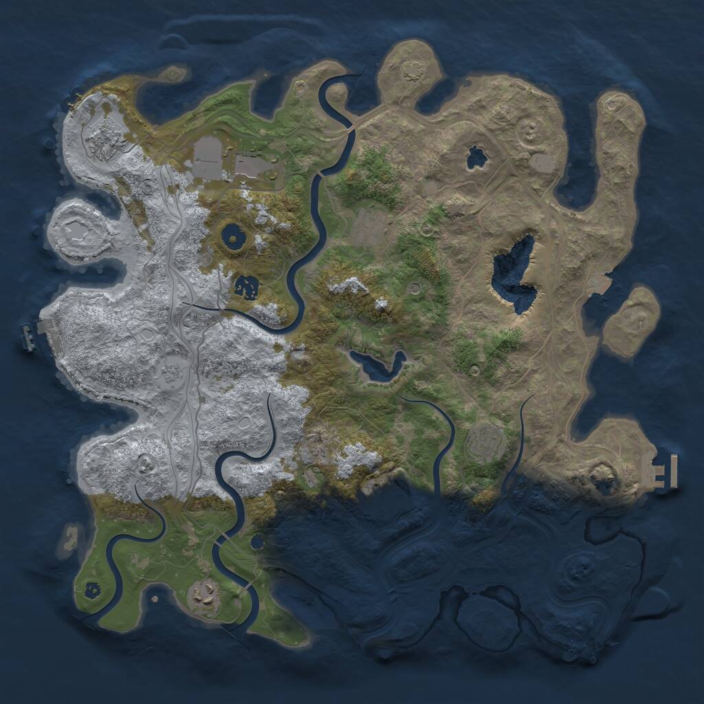 Rust Map: Procedural Map, Size: 4250, Seed: 1436073787, 14 Monuments