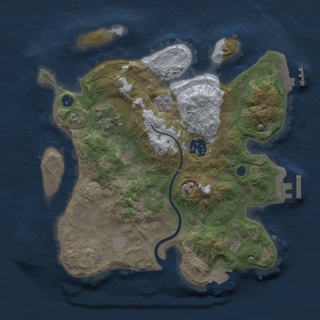 Rust Map: Procedural Map, Size: 2750, Seed: 401282463, 7 Monuments