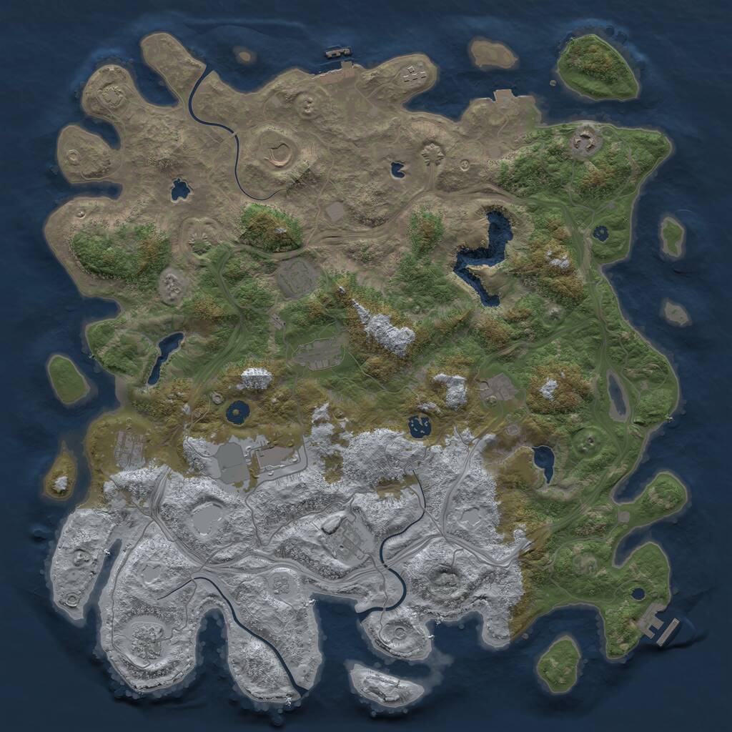 Rust Map: Procedural Map, Size: 4750, Seed: 4530938, 17 Monuments