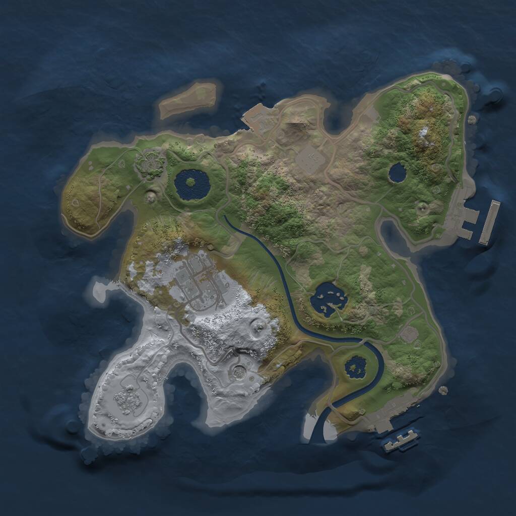 Rust Map: Procedural Map, Size: 2300, Seed: 1452596670, 8 Monuments