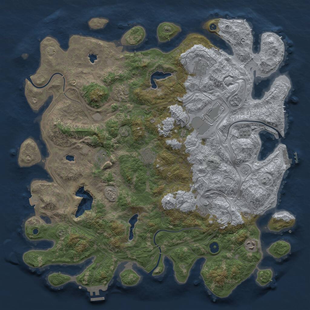 Rust Map: Procedural Map, Size: 4550, Seed: 23194901, 14 Monuments