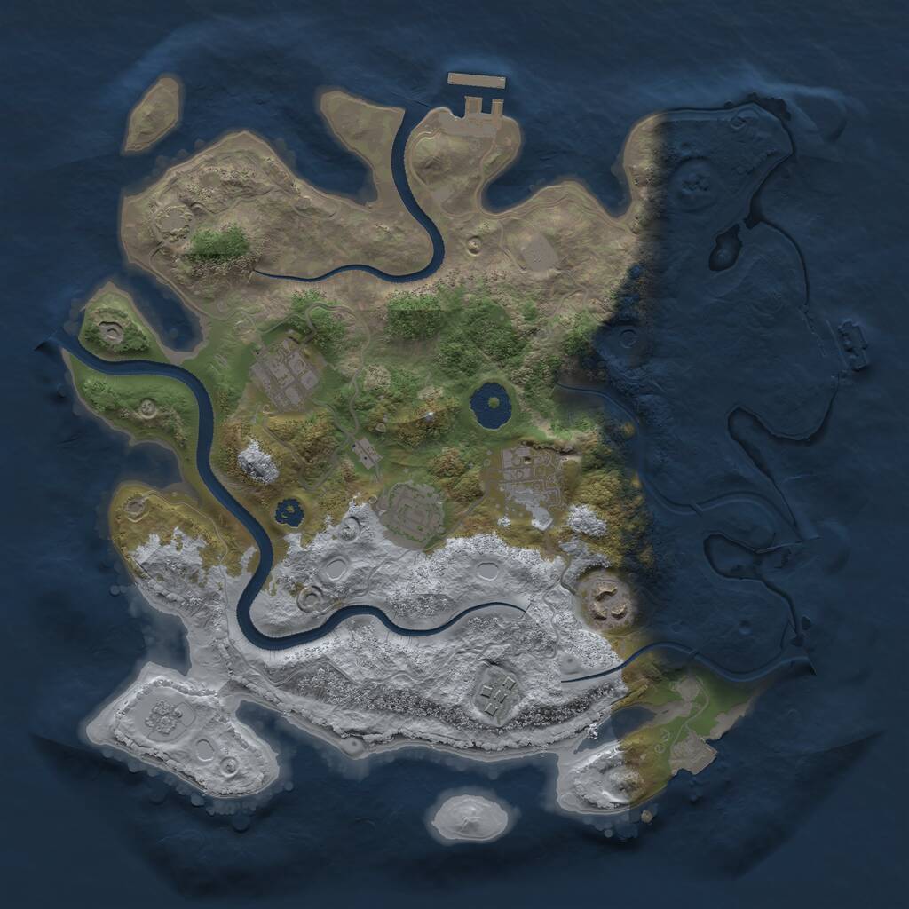 Rust Map: Procedural Map, Size: 3200, Seed: 57913576, 11 Monuments