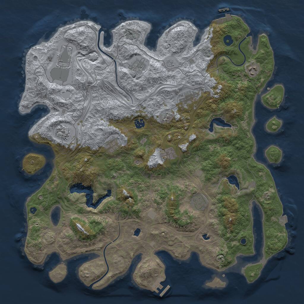 Rust Map: Procedural Map, Size: 4500, Seed: 1494820325, 16 Monuments