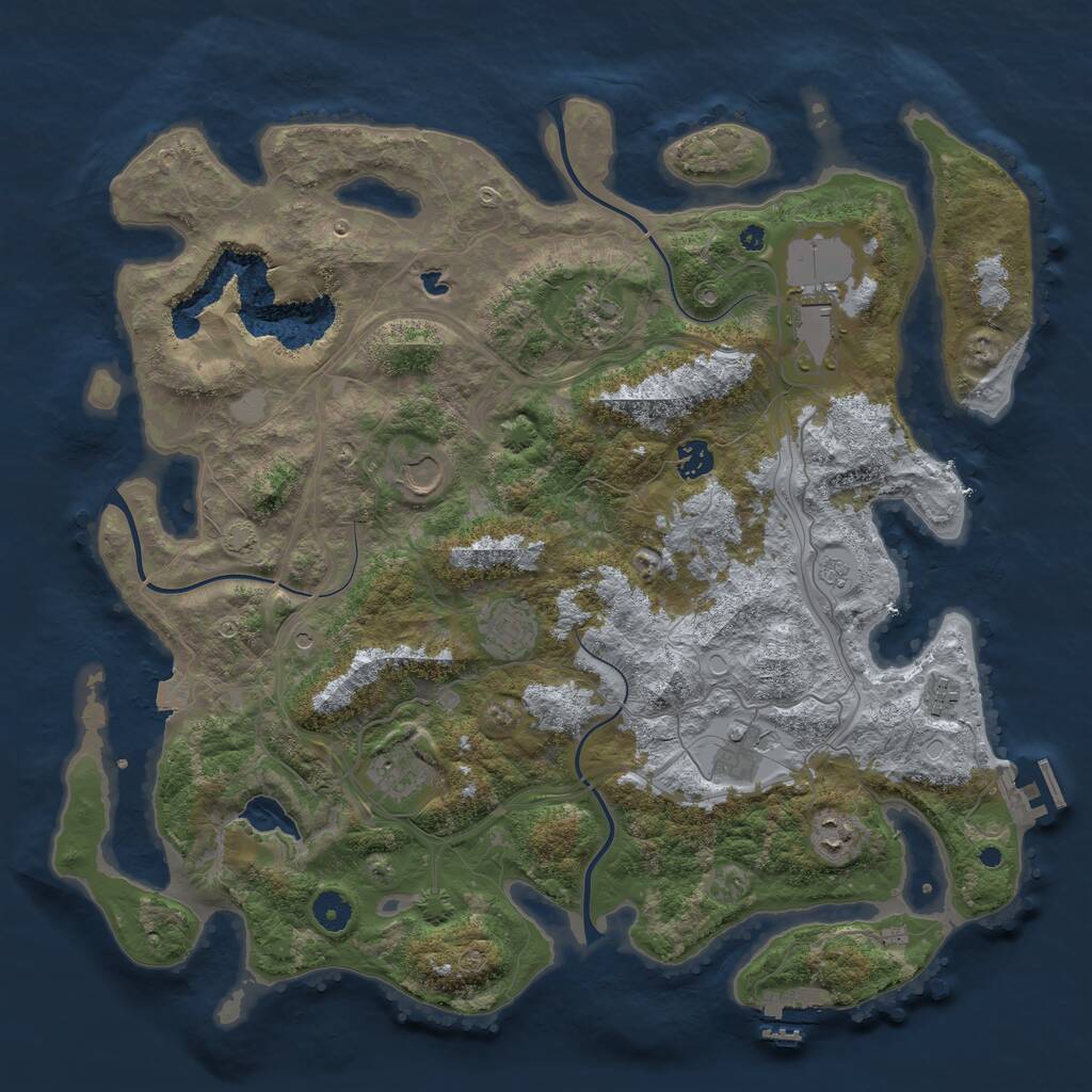 Rust Map: Procedural Map, Size: 4250, Seed: 777539118, 15 Monuments