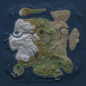 Thumbnail Rust Map: Procedural Map, Size: 3000, Seed: 1823092948, 8 Monuments