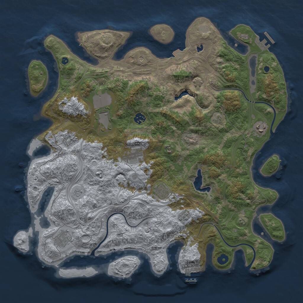 Rust Map: Procedural Map, Size: 4250, Seed: 65494, 14 Monuments