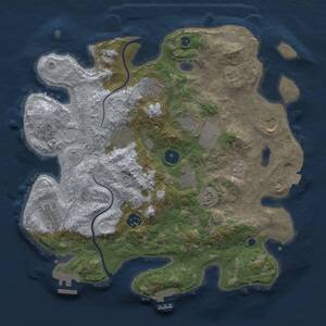 Thumbnail Rust Map: Procedural Map, Size: 3500, Seed: 1410704757, 14 Monuments