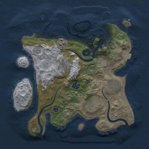 Thumbnail Rust Map: Procedural Map, Size: 3000, Seed: 25657, 11 Monuments