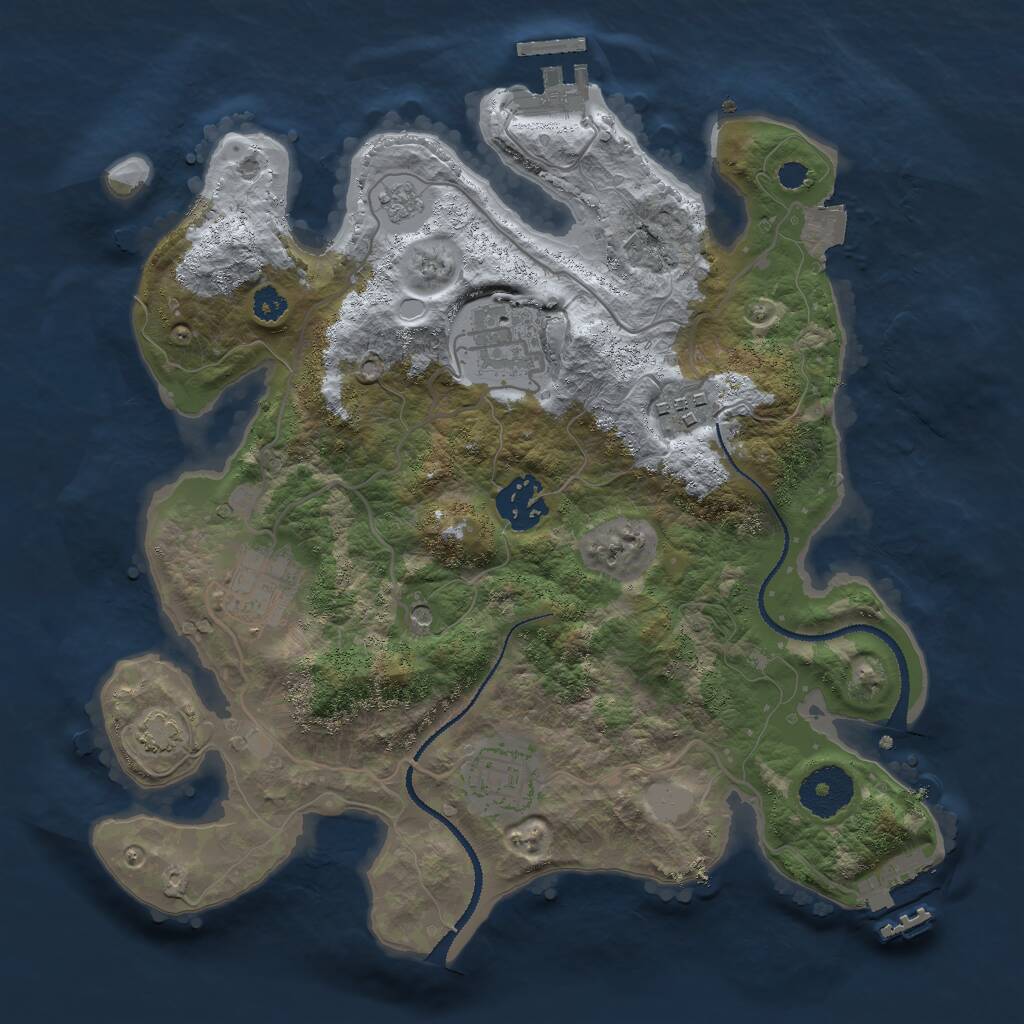 Rust Map: Procedural Map, Size: 3000, Seed: 6746, 11 Monuments