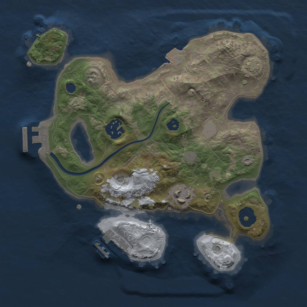 Rust Map: Procedural Map, Size: 2500, Seed: 1249693635, 7 Monuments