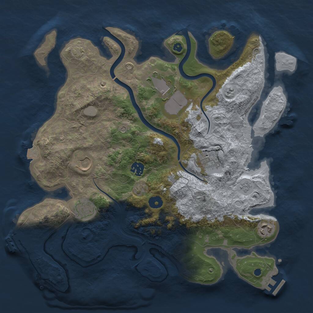 Rust Map: Procedural Map, Size: 3500, Seed: 1899113161, 12 Monuments