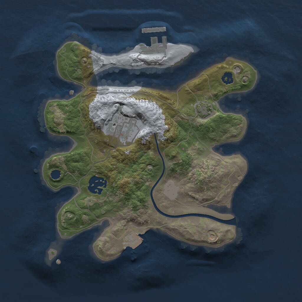 Rust Map: Procedural Map, Size: 2500, Seed: 712796419, 5 Monuments