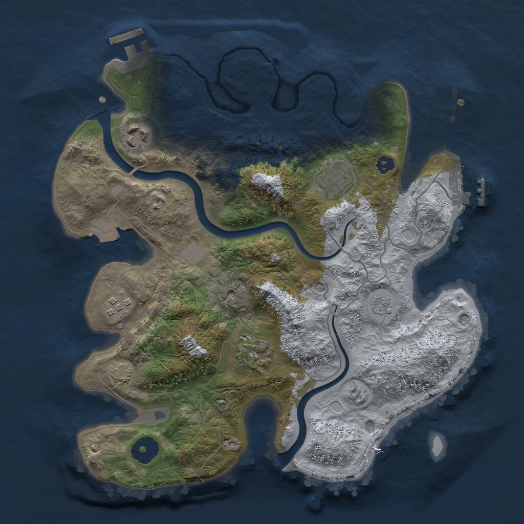 Rust Map: Procedural Map, Size: 3000, Seed: 985350904, 10 Monuments