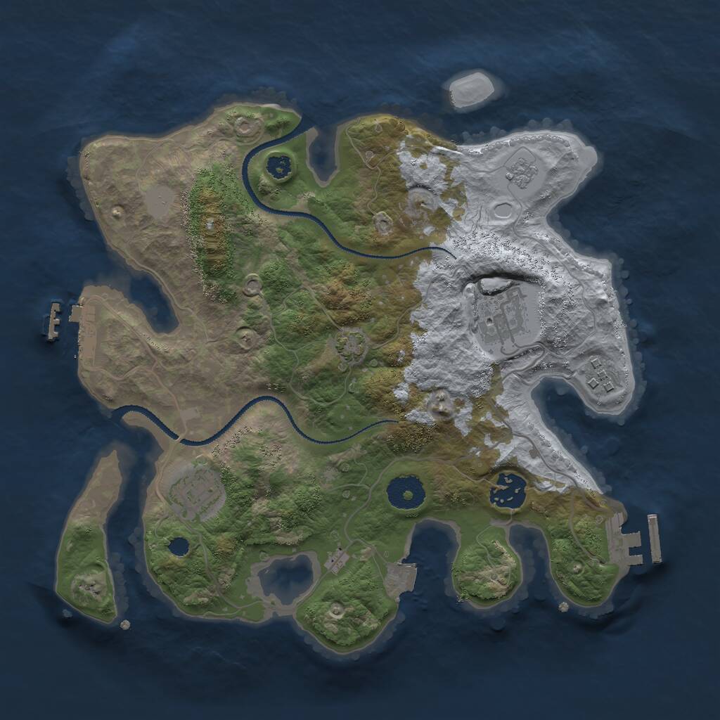 Rust Map: Procedural Map, Size: 3000, Seed: 789630655, 9 Monuments