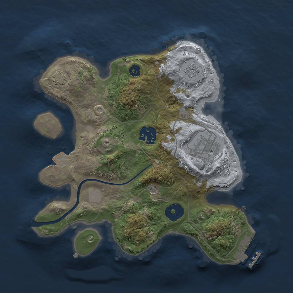 Rust Map: Procedural Map, Size: 2500, Seed: 12889, 7 Monuments