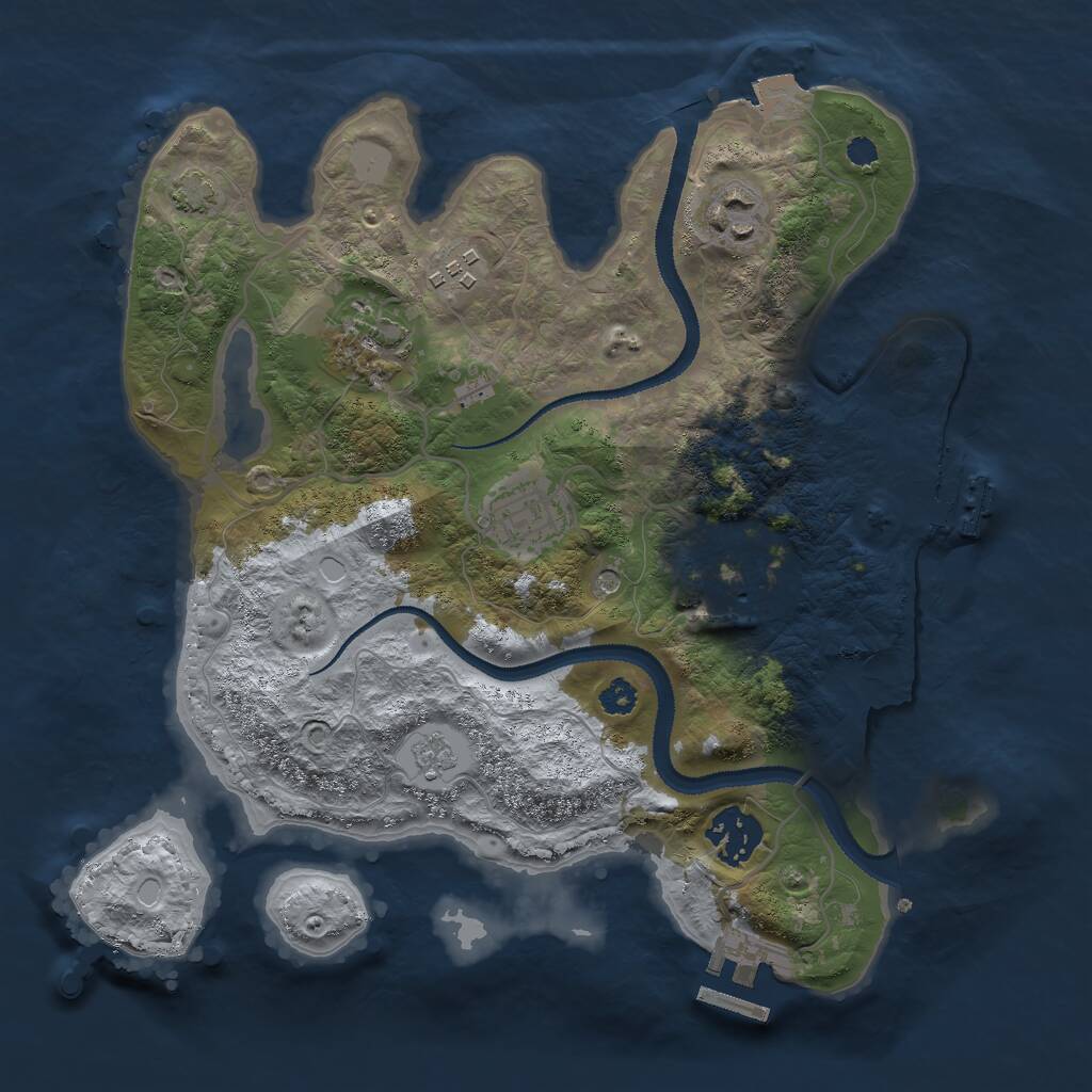 Rust Map: Procedural Map, Size: 3000, Seed: 377213335, 12 Monuments