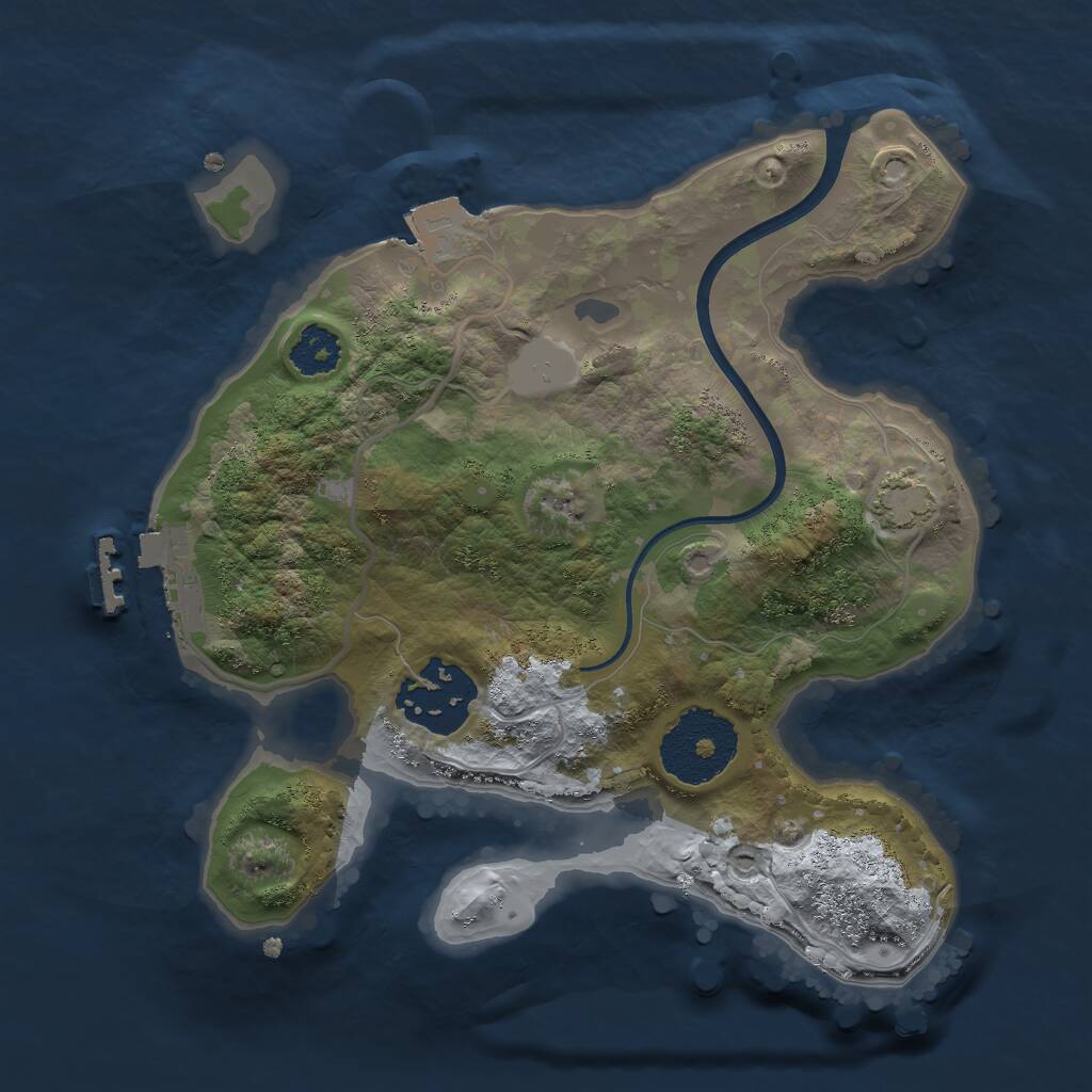 Rust Map: Procedural Map, Size: 2224, Seed: 555, 4 Monuments