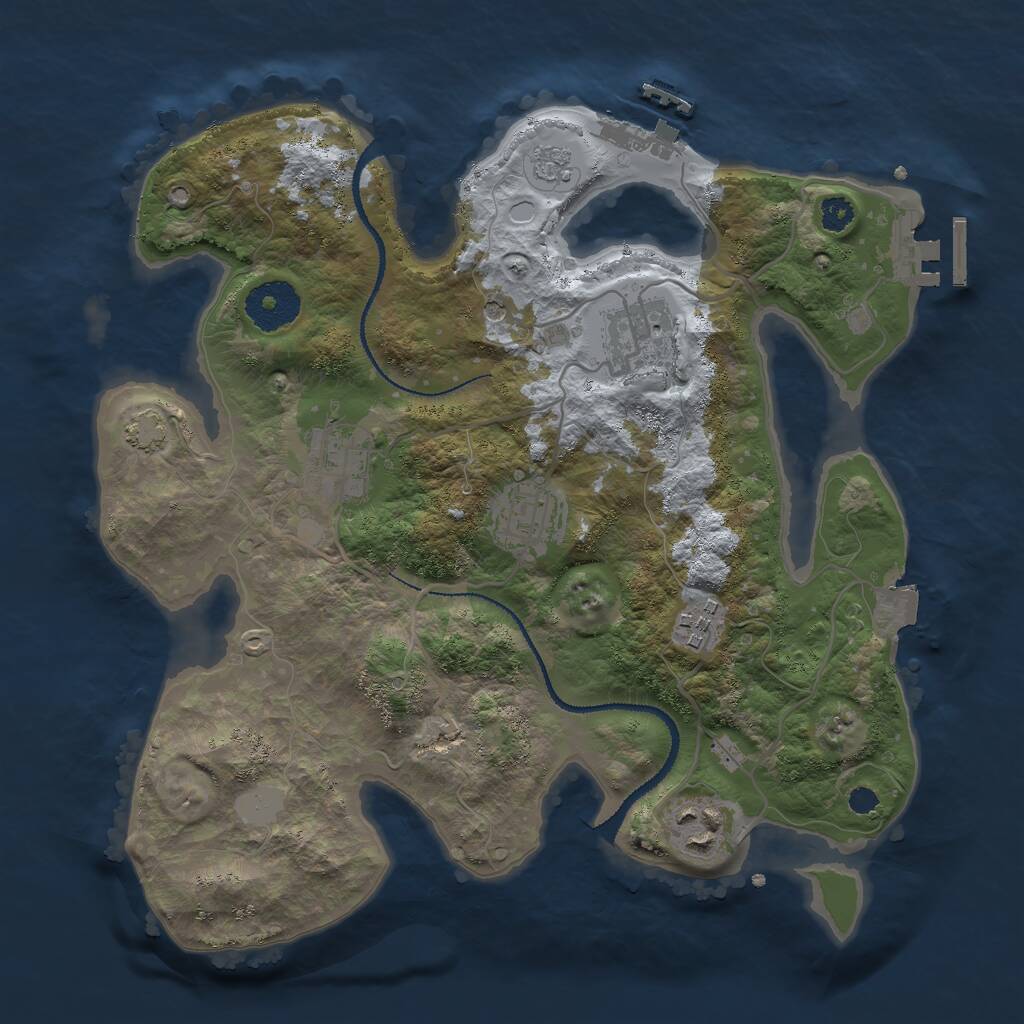 Rust Map: Procedural Map, Size: 3000, Seed: 86162, 11 Monuments