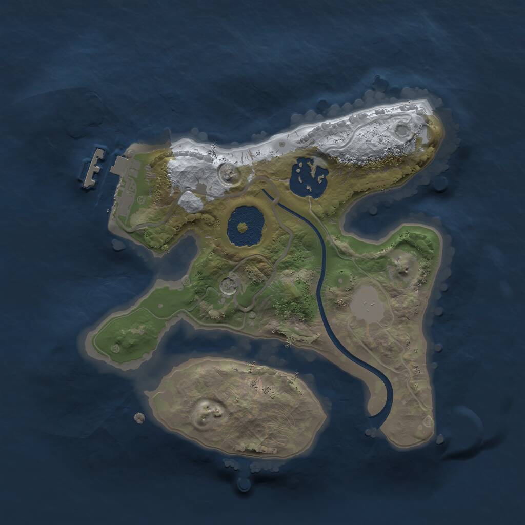 Rust Map: Procedural Map, Size: 2000, Seed: 57485, 4 Monuments