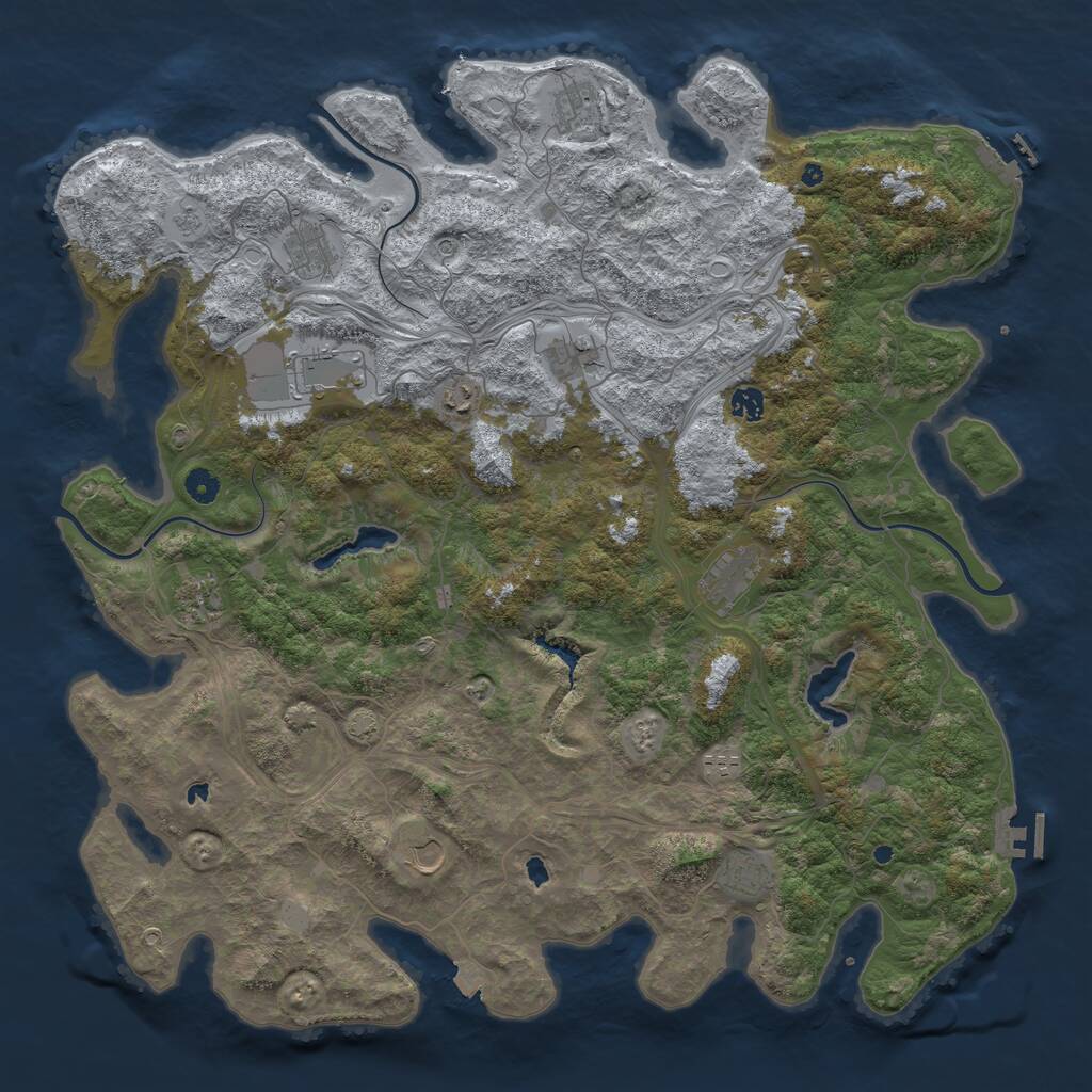 Rust Map: Procedural Map, Size: 4800, Seed: 1040175564, 17 Monuments