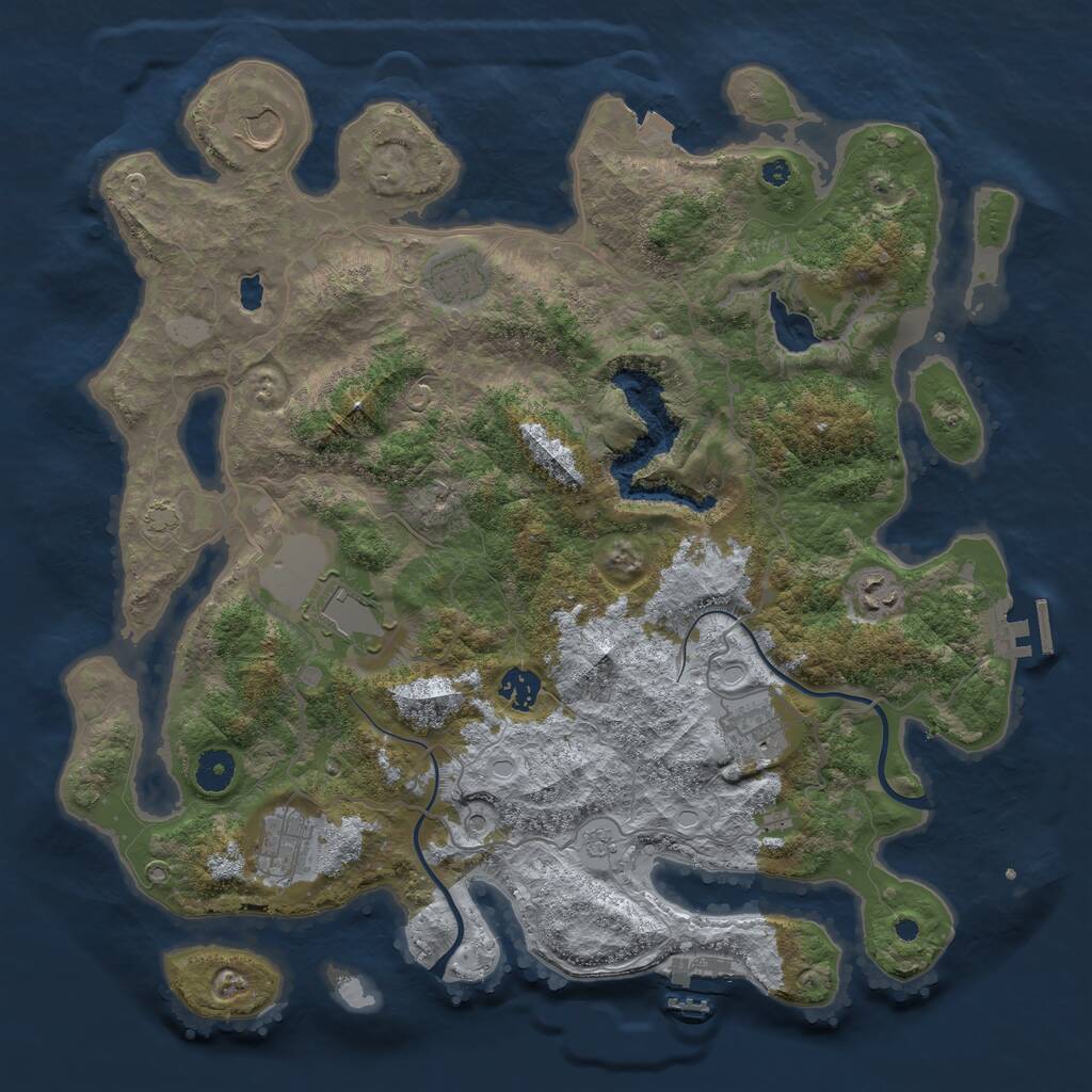 Rust Map: Procedural Map, Size: 4000, Seed: 9076, 13 Monuments