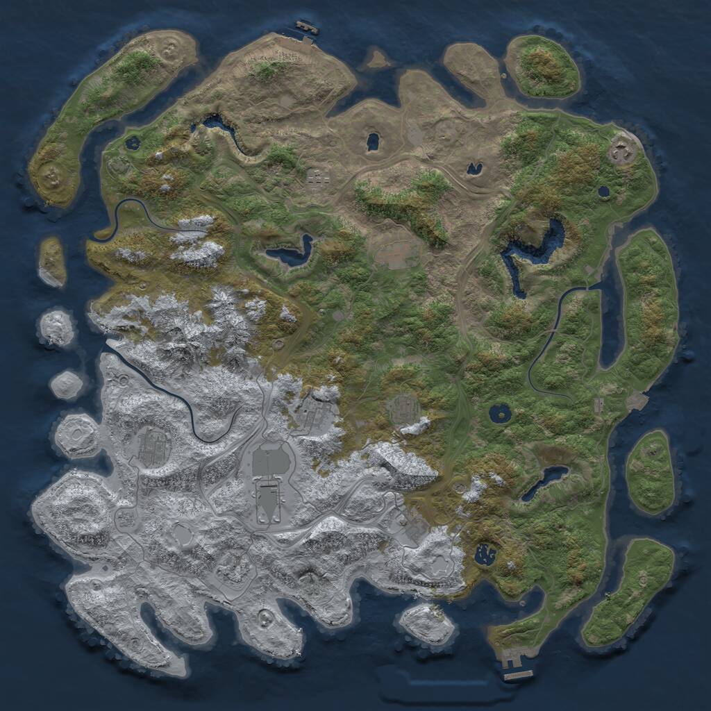 Rust Map: Procedural Map, Size: 5000, Seed: 849199568, 16 Monuments